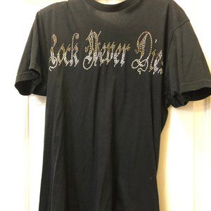 "Rock Never Dies" skull t-shirt